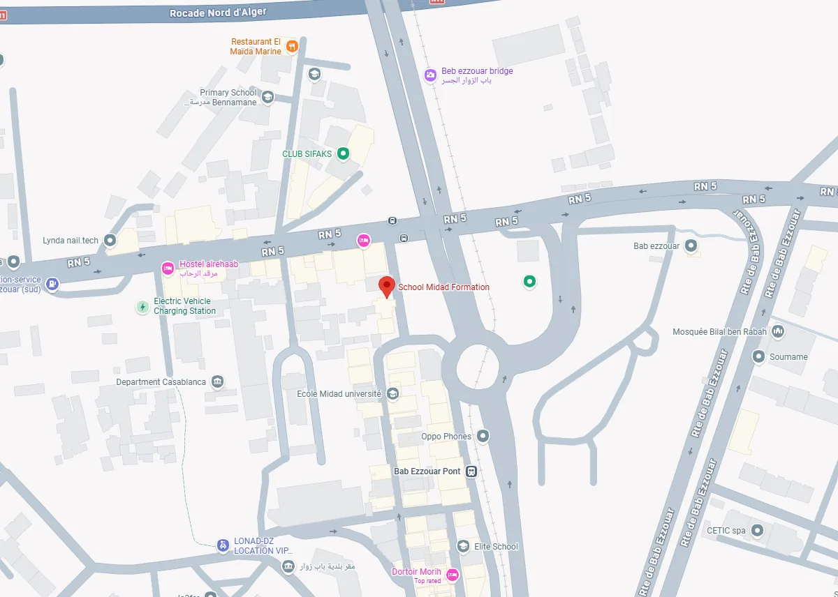 Riwaa location in Bab Ezzouar, Algiers
